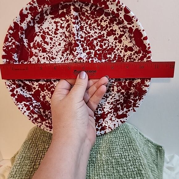 New RED Crow Canyon Enamelware Marble Sectional Camp Plate 10.5 Inch 3 Sections - Picture 2 of 6